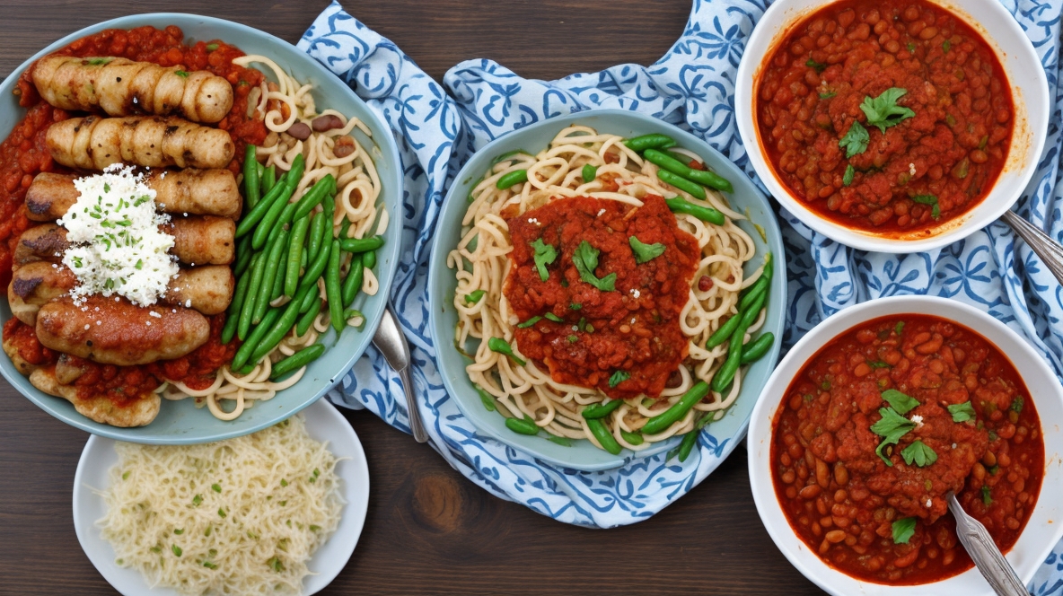 Balkan Cevapcici Bohnen Tomatensauce